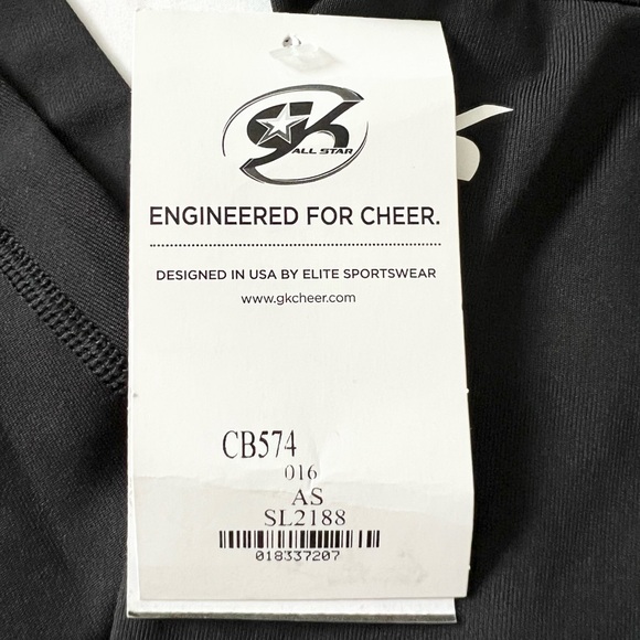 GK NWT cheer leggings mesh calf size adult small black - Picture 3 of 5